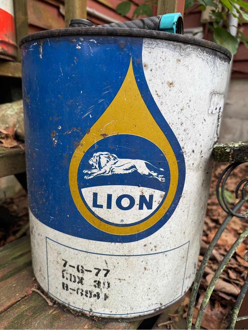 Blue and Yellow Oil Can - Brand